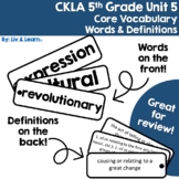 CKLA Grade 5 Unit 5 Core Vocabulary Words and Definitions