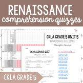 CKLA Grade 5 Unit 5 Renaissance: Comprehension Quizzes {Di