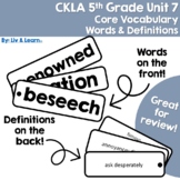 CKLA Grade 5 Unit 7 Core Vocabulary Words and Definitions