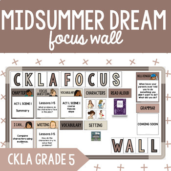 Preview of CKLA Grade 5 Unit 7 Midsummer Focus Wall: I Can Statements, Bell Ringers, & More
