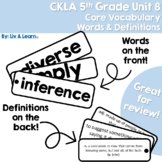 CKLA Grade 5 Unit 8 Core Vocabulary Words and Definitions
