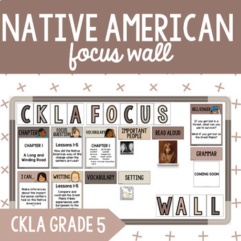 Preview of CKLA Grade 5 Unit 8 Native Americans Focus Wall: I Can Statements, Bell Ringers+
