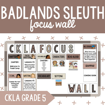 Preview of CKLA Grade 5 Unit 9 Badlands Sleuth Focus Wall: I Can Statements, Bell Ringers+