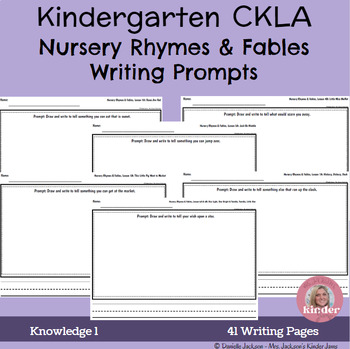 Preview of CKLA Kindergarten Knowledge 1-Nursery Rhymes&Fables Writing Templates & Prompts