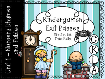 Preview of CKLA Kindergarten Knowledge Unit 1 Nursery Rhymes and Fables Exit Passes