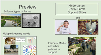 Preview of CKLA, Kindergarten, Knowledge- Unit 5:  Farms Support Slides