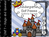 CKLA Kindergarten Knowledge Unit 7 Kings and Queens Exit Passes