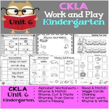 Preview of CKLA Kindergarten Skills: Work and Play Unit 6 for 1st and 2nd Edition