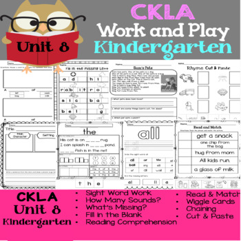 Preview of CKLA Kindergarten Skills: Work and Play Unit 8 1st and 2nd Edition