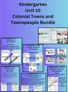Preview of CKLA, Kindergarten, Unit 10:  Colonial Towns and Townspeople Bundle