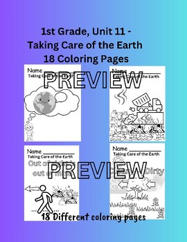 Preview of CKLA, Kindergarten, Unit 11: Taking Care of the Earth Coloring Pages-18