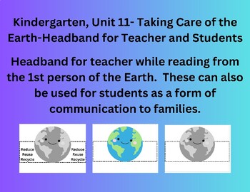 Preview of CKLA Kindergarten, Unit 11-Taking Care of the Earth- Earth Headband