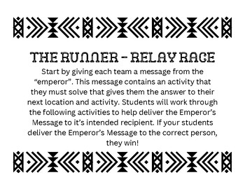 Preview of CKLA Knowledge Domain 5 The Runner Relay Race/Scavenger Hunt (Culminating)