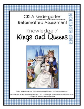 Preview of CKLA Knowledge Domain 7 Kindergarten Kings and Queens Assessment