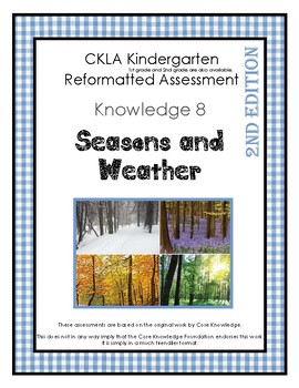 Preview of CKLA Knowledge Domain 8 Kindergarten Season and Weather Assessment