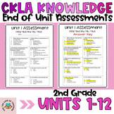 CKLA Knowledge End of Unit Assessments BUNDLE (2nd Grade)