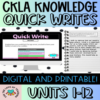 Preview of CKLA Knowledge Writing Prompts (Quick Writes) BUNDLE