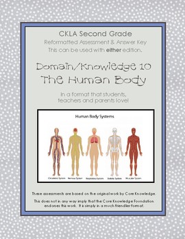 Preview of CKLA Second Grade 2 - Domain Knowledge 10 The Human Body Assessment