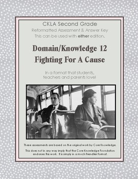 Preview of CKLA  Second Grade 2 Domain Knowledge 12 Fighting for a Cause Assessment