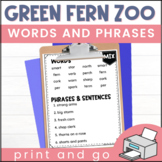 1st Grade CKLA Skills Unit 4 Green Fern Zoo: Words and Phr