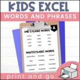 CKLA Skills 2nd Grade Unit 3 Kids Excel: Words and Phrases