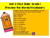 CKLA Skills Grade 1-Unit 2 Preview the Spellings and Vocabulary