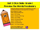 CKLA Skills Grade 1- Unit 3 Preview the Spellings and Vocabulary