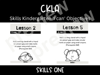 Preview of CKLA Skills Kindergarten 'I Can' Statements
