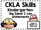 CKLA Skills Kindergarten I Can Statements/ Big Idea for each Unit