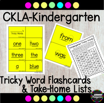 Preview of CKLA Tricky Words - Kindergarten - EDITABLE Flashcards and Take-Home Lists