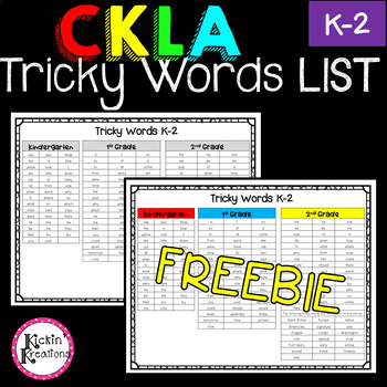 Preview of CKLA Tricky Words List K-2  {FREEBIE}