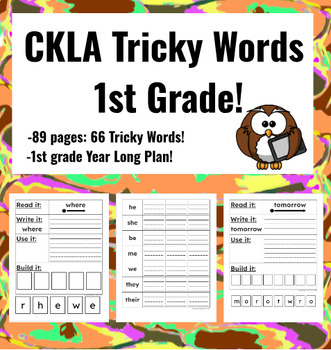 Preview of CKLA Tricky Words Sight words. Year Long 1st grade plan- worksheets morning work