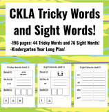 CKLA Tricky Words Sight words Year Long Kindergarten plan 