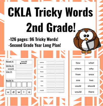 Preview of CKLA Tricky Words Year Long Second Grade plan worksheets morning work 2nd grade