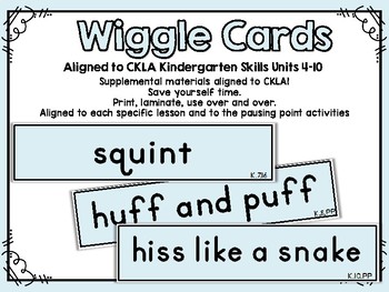 Preview of CKLA Skills Wiggle Cards Kindergarten Units 4-10