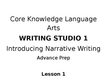 Preview of CKLA Writing Studio 1 Introducing Narrative Writing