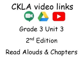 Preview of CKLA g3 Unit 3 VIDEO LINKS for all read alouds and chapters