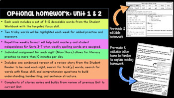 Preview of Reading comprehension pre-made homework 1st grade | Unit 1 | CKLA skills | TNFS