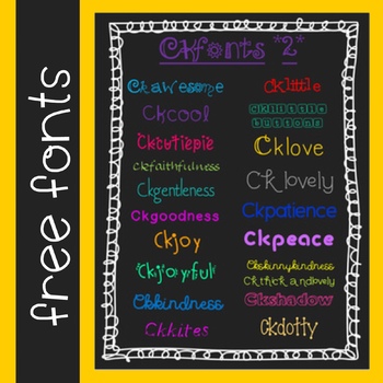 Preview of CKfonts {Set 2} Free Fonts for Teachers! (20 Fonts for Personal & Classroom Use)