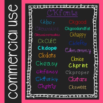 Preview of CKfonts 20 Fonts for Teachers! (Commercial Use)