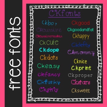 Preview of CKfonts 20 Free Fonts for Teachers! (Personal and Classroom Use)