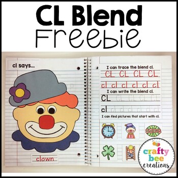 Preview of CL Blend Freebie | Blends and Digraphs Interactive Notebook | Craft & Worksheets