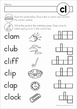 Blends Worksheets and Activities - CL by Lavinia Pop | TpT