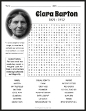 CLARA BARTON Biography Word Search Puzzle Worksheet Activity