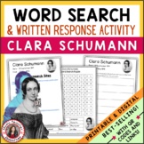 CLARA SCHUMANN Word Search and Research Activity for Middl