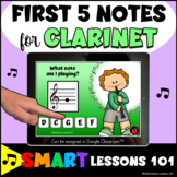 CLARINET First Five Notes BOOM CARDS™ Beginner Band Music 