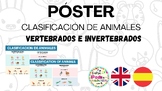 CLASIFICACIÓN DE ANIMALES: VERTEBRADOS E INVERTEBRADOS - E