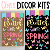 CLASS DECOR KIT - SPRING | Flutter into Spring | Classroom