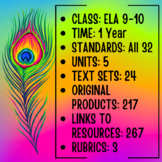 CLASS: ELA 9-10, 1 Year, 5 Units, 33 Bundles (EDITABLE)