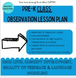 CLASS Observation Lesson plan- Pre K